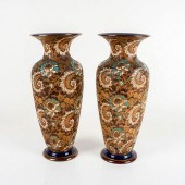 PAIR OF ANTIQUE DOULTON LAMBET