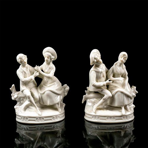 PAIR OF ANTIQUE DRESDEN BLANC DE