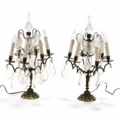 PAIR OF ANTIQUE DROP PRISM TAB