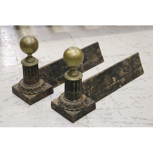 Pair of antique French andirons,