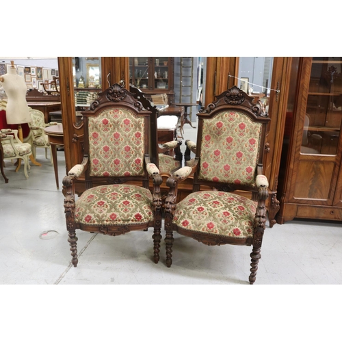 Pair of antique French high back
