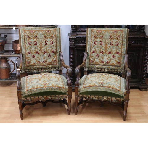 Pair of antique French high back