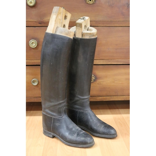 Pair of antique French leather
