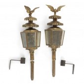 PAIR OF ANTIQUE GILT BRASS EAG