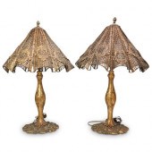 PAIR OF ANTIQUE GILT BRONZE TA