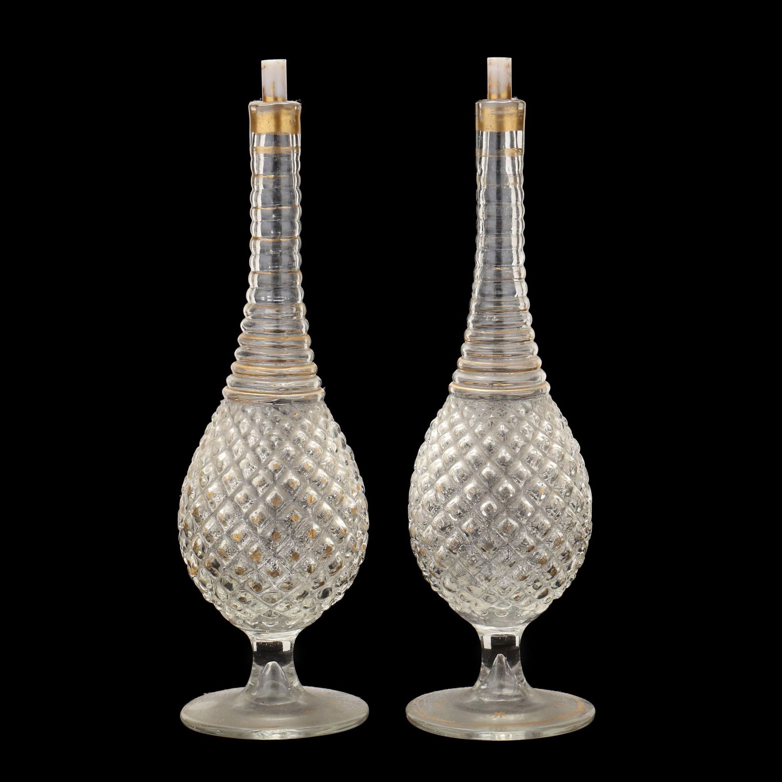 PAIR OF ANTIQUE GILT GLASS