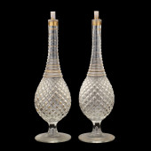 PAIR OF ANTIQUE GILT GLASS BIT