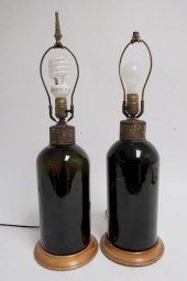 PAIR OF ANTIQUE GLASS VESSELS