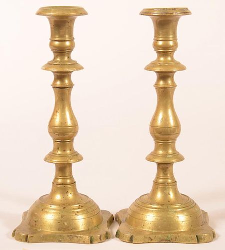 PAIR OF ANTIQUE HEAVY BRASS