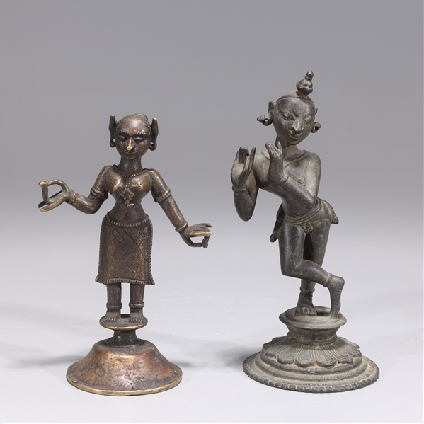 Pair of antique Indian bronze