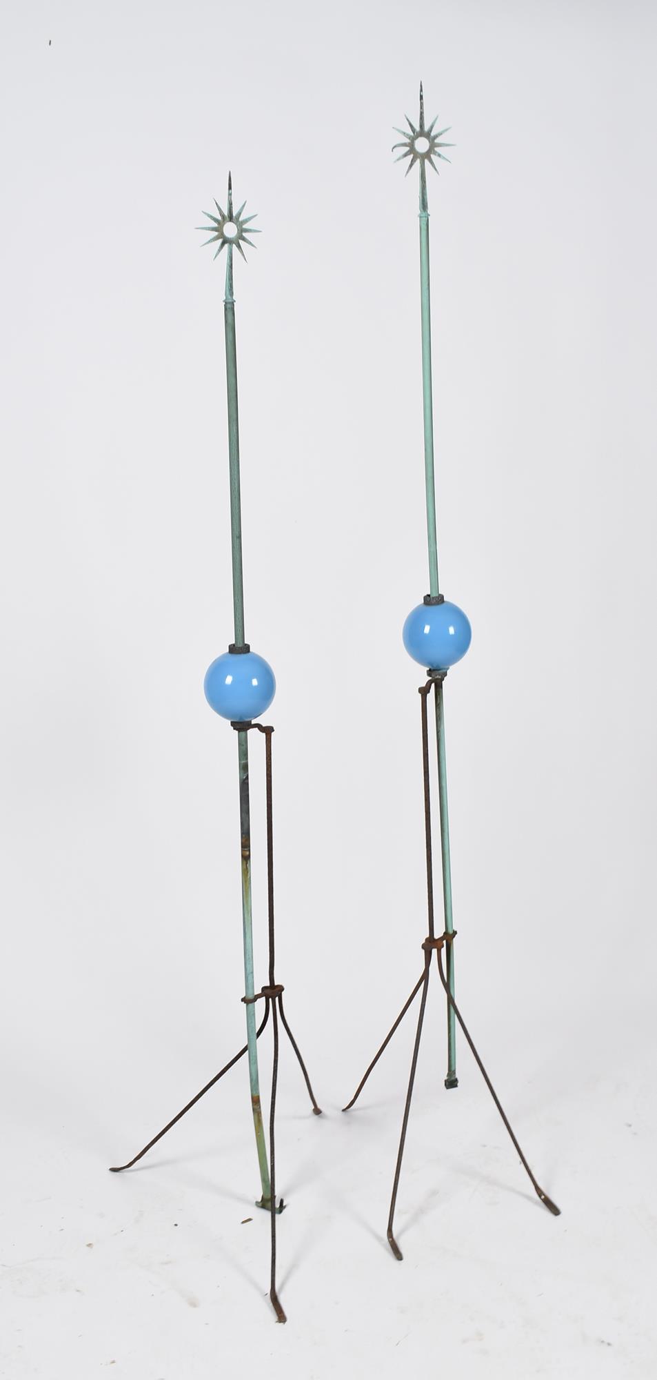 PAIR OF ANTIQUE LIGHTNING RODS.