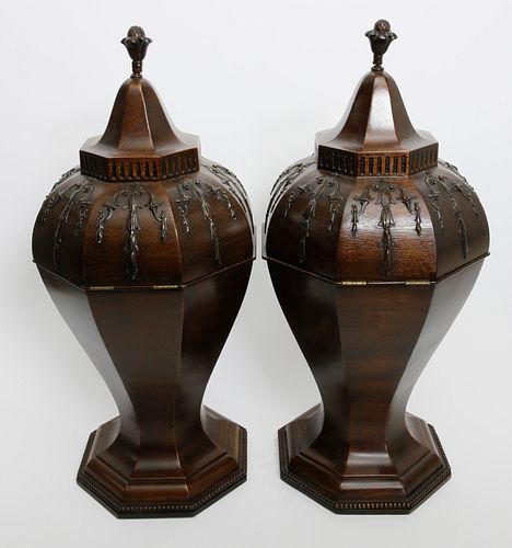 PAIR OF ANTIQUE MAHOGANY BELL AND