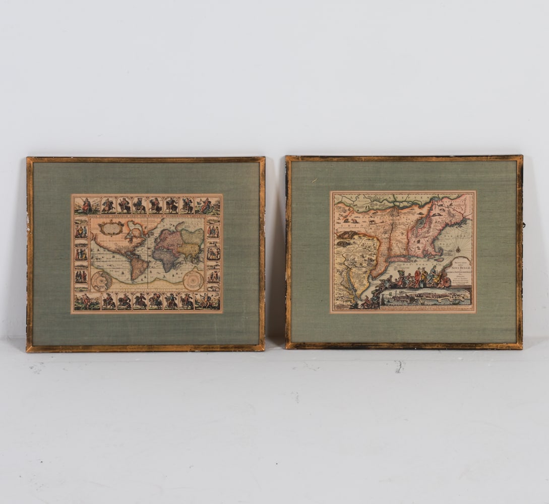 PAIR OF ANTIQUE MAP
