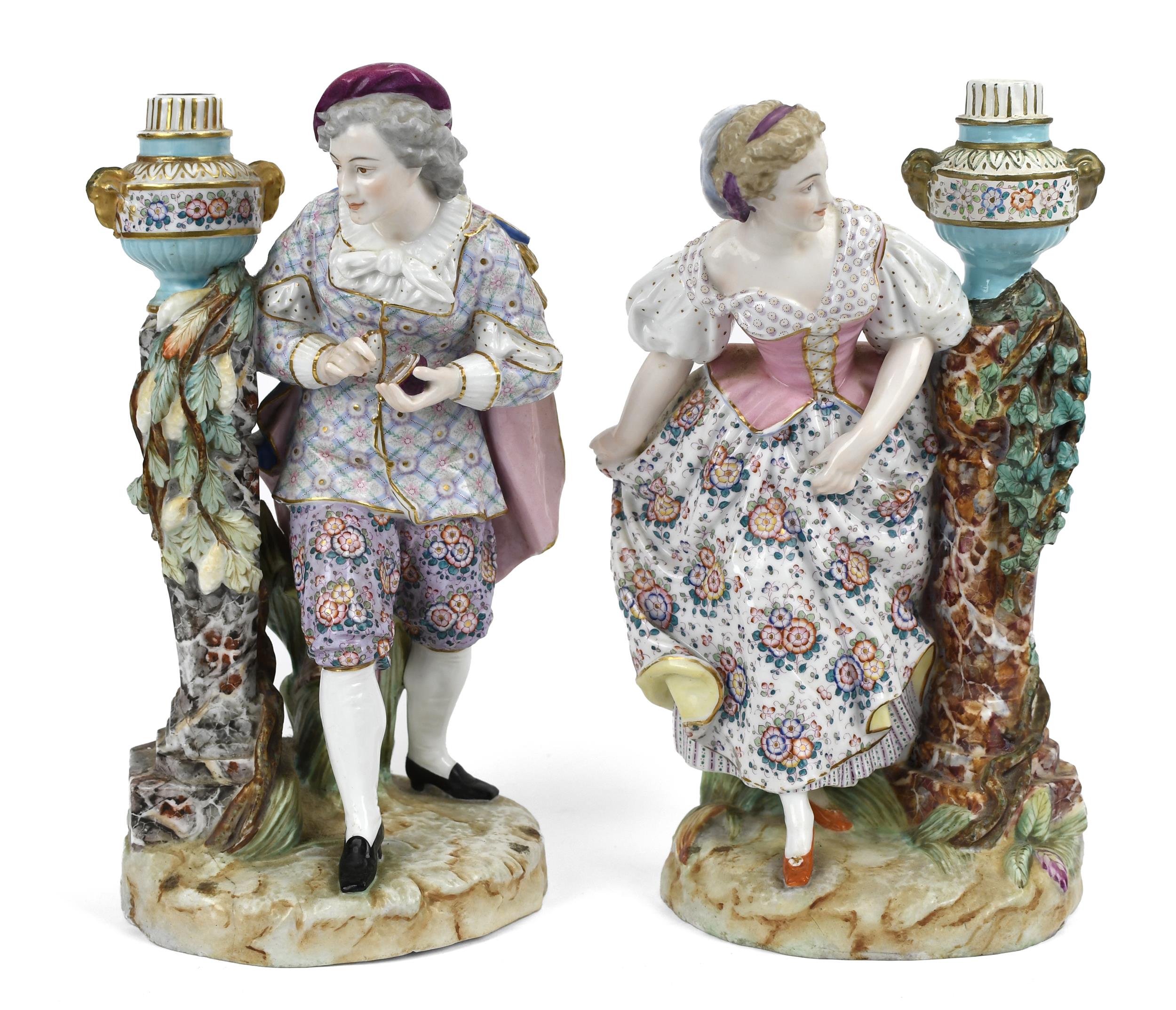 PAIR OF ANTIQUE MEISSEN PORCELAIN