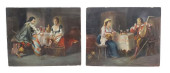 PAIR OF ANTIQUE OIL ON PANEL P