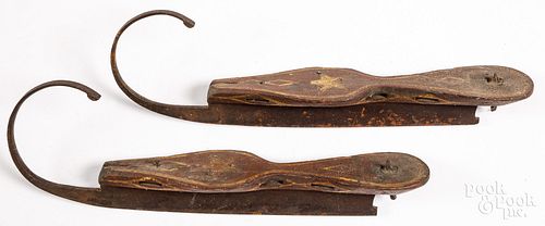PAIR OF ANTIQUE PAINTED ICE