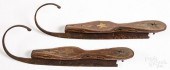 PAIR OF ANTIQUE PAINTED ICE SK