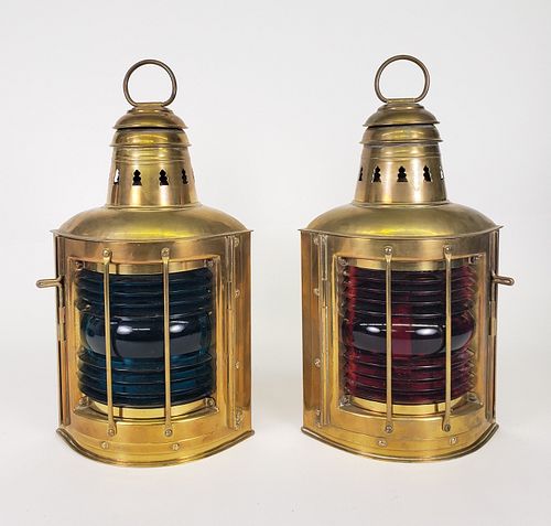 PAIR OF ANTIQUE PERKINS BRASS