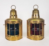 PAIR OF ANTIQUE PERKINS BRASS