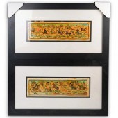 PAIR OF ANTIQUE PERSIAN HUNTIN