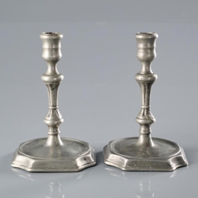 PAIR OF ANTIQUE PEWTER