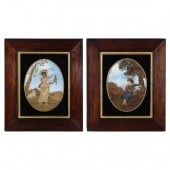 PAIR OF ANTIQUE PICTORIAL NEED