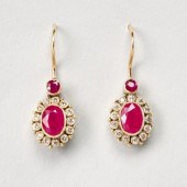 PAIR OF ANTIQUE RUBY & DIAMOND