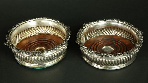 PAIR OF ANTIQUE SHEFFIELD WINE