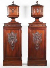 PAIR OF ANTIQUE SILVER CABINET