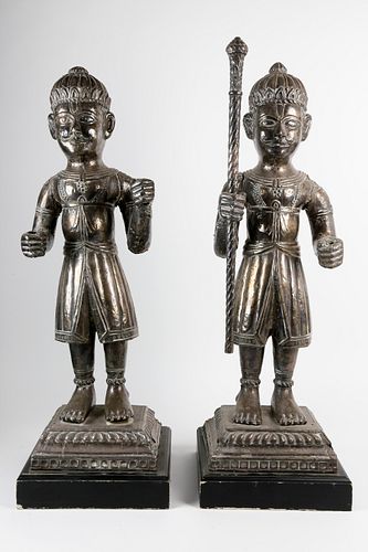 PAIR OF ANTIQUE TIBETAN SILVER