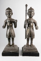 PAIR OF ANTIQUE TIBETAN SILVER