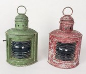 PAIR OF ANTIQUE TIN PORT AND S