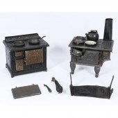 PAIR OF ANTIQUE TOY STOVES WIT