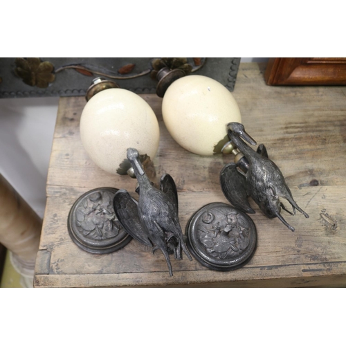 Pair of antique white metal