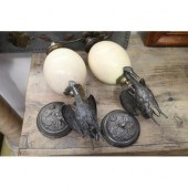 Pair of antique white metal wa