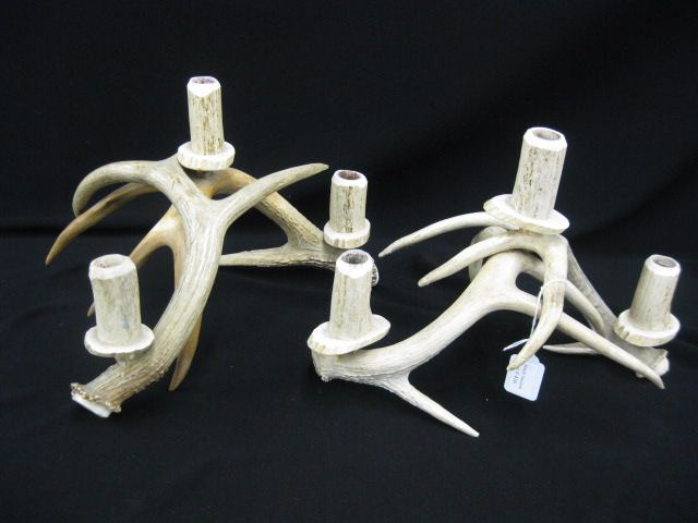Pair of Antler Candleabra 9'' x