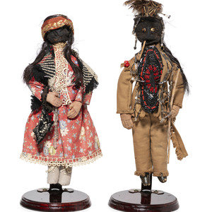 Pair of Applehead Dolls first