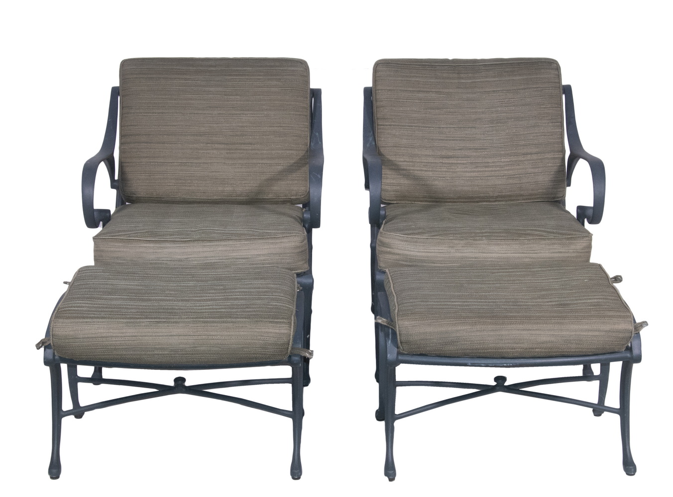 PAIR OF ARMCHAIR & OTTOMAN PATIO
