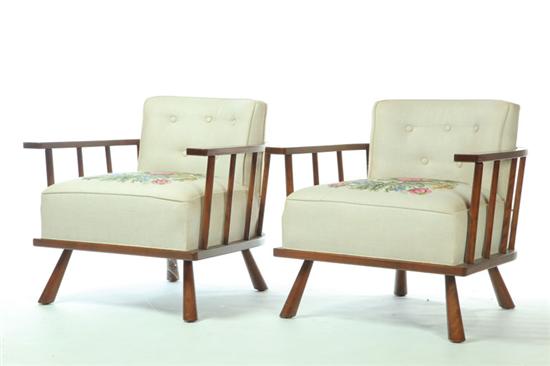 PAIR OF ARMCHAIRS.  Designed by