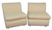 PAIR OF ARMLESS UPHOLSTERED CH