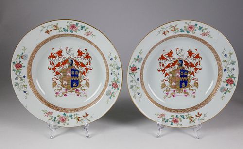 PAIR OF ARMORIAL CHINA TRADE