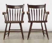 PAIR OF ARROWBACK ARMCHAIRS, O