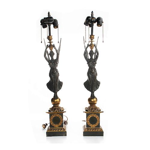 PAIR OF ART DECO BRONZE ANGEL