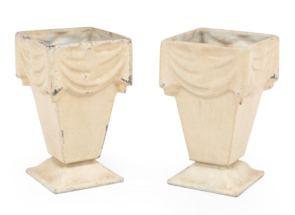 PAIR OF ART DECO ENAMELED METAL