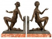PAIR OF ART DECO FIGURAL BOOKE