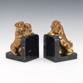 PAIR OF ART DECO GILT BRONZE A