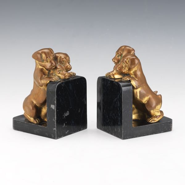 PAIR OF ART DECO GILT BRONZE AND