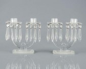 PAIR OF ART DECO GLASS CANDLE