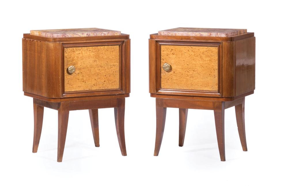 PAIR OF ART DECO MAHOGANY