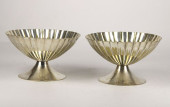 PAIR OF ART DECO METAL CENTERP
